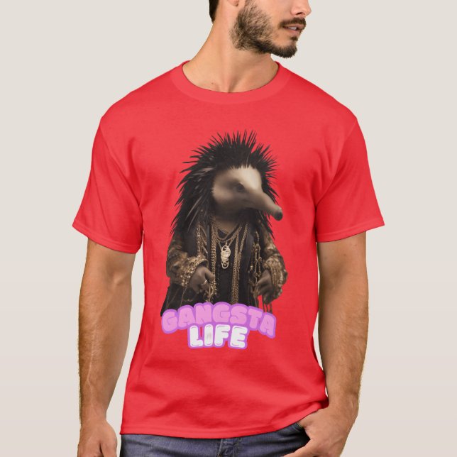 Camiseta Equidna da Vida de Gângster (Frente)