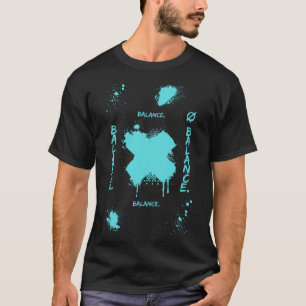 Camiseta Equilíbrio, Cultura Pop Simples Preto Ciano