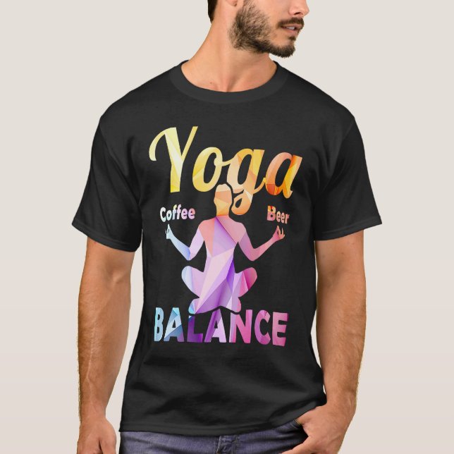 Camiseta Equilíbrio de Cerveja Café Yoga (Frente)