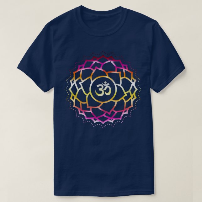 Camiseta Equilíbrio entre budismo e chacra da flor Zen (Frente do Design)