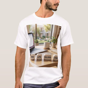 Camiseta Equilíbrio entre Vida e Trabalho Dados Divertidos