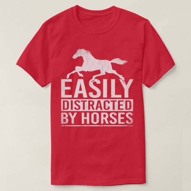 Camiseta Equilíbrio Fácil Por Cavalos Retro (Frente do Design)
