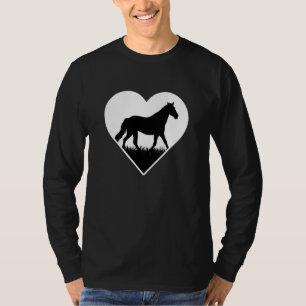 Camiseta Equina Equina Silhueta Coração Andando