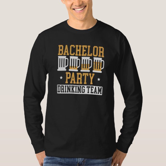 Camiseta Equipa de Bebida de Festa de Despedida de Solteiro (Frente)
