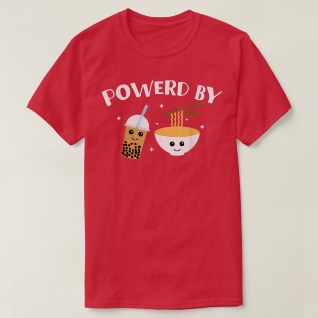 Camiseta Equipado Com Boba E Ramen Bubble Tea (Frente do Design)