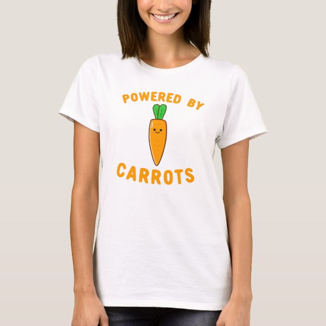 Camiseta Equipado Com Carrotes - Rosto De Cenoura Kawaii Cu (Frente)