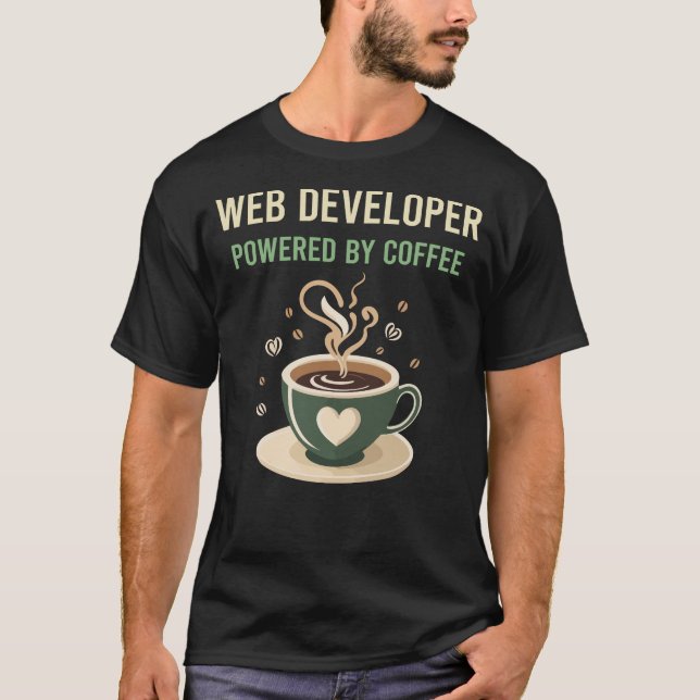Camiseta Equipado Com Desenvolvedor Web De Café (Frente)