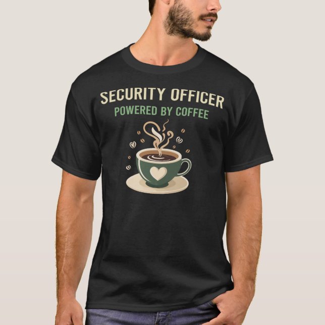 Camiseta Equipado Com O Agente De Segurança Do Café (Frente)