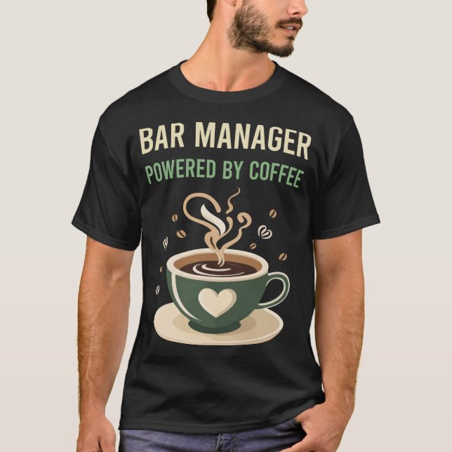 Camiseta Equipado Com O Gerenciador De Bares De Café (Frente)