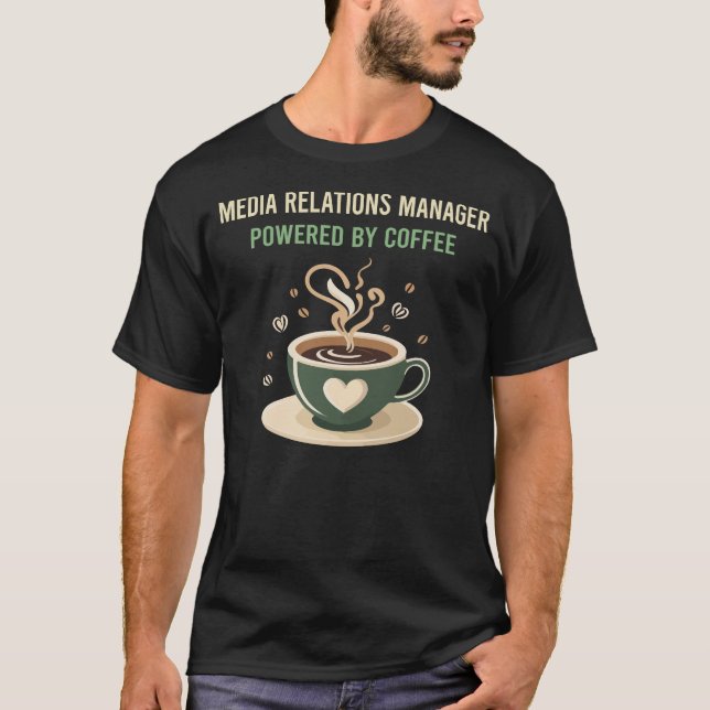 Camiseta Equipado Com O Gestor De Relações De Mídia Do Café (Frente)