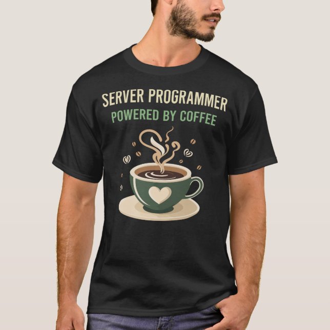 Camiseta Equipado Com O Programador De Servidor De Café (Frente)
