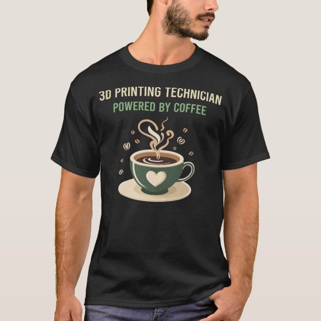 Camiseta Equipado Com O Técnico De Impressão 3D Do Café (Frente)