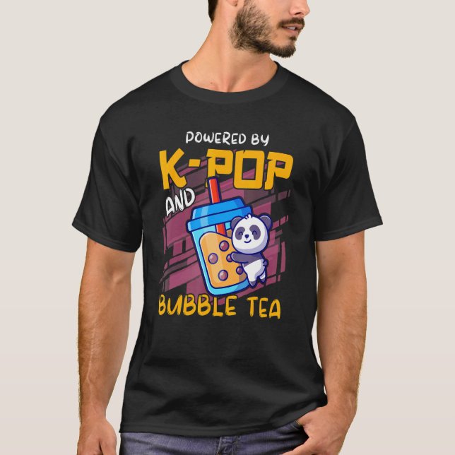 Camiseta Equipado Com Pop K E Chá Boba Tea Kpop 2 (Frente)