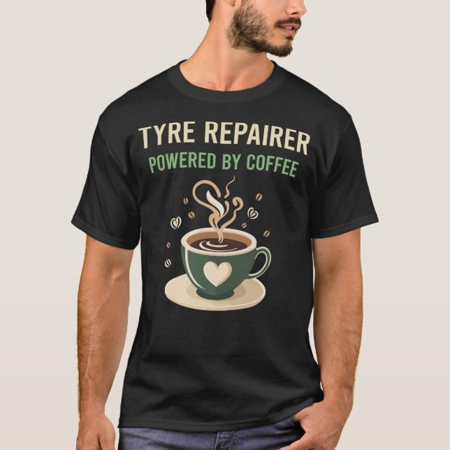 Camiseta Equipado Com Reparador De Pneus De Café (Frente)