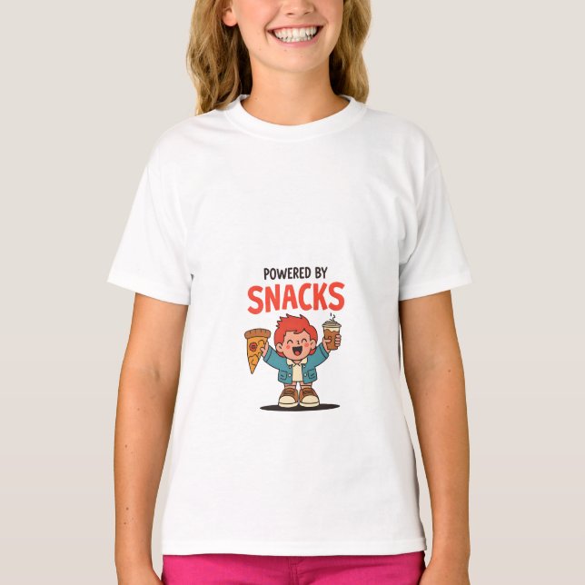 Camiseta Equipado com Snacks - Design do Lover de Comida de (Frente)