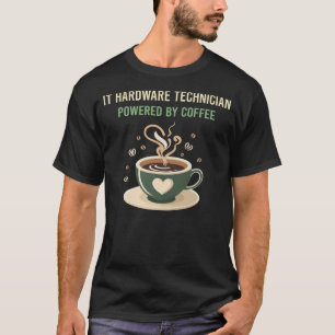 Camiseta Equipado com um técnico de hardware de TI de café