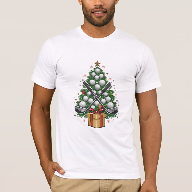Camiseta Equipamento de Golfe Árvore de Natal Golfe de Nata (Frente)