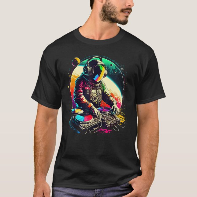 Camiseta Equipamento Djing Rave Acid Techno Costume Space D (Frente)