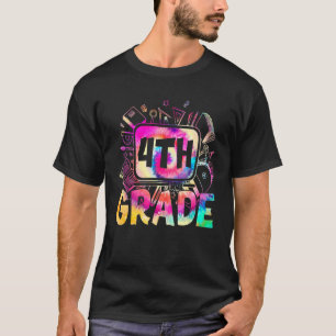 Camiseta Equipe 4º ano Tipografia Tie Dye De Volta À Escola