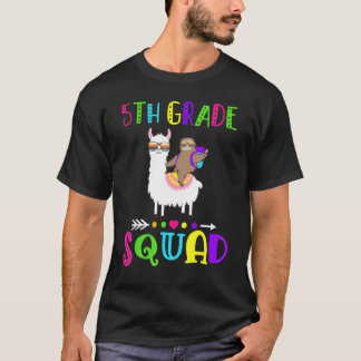 Camiseta Equipe 5º Ano Esquadrão Llama Preguiça Volta às A