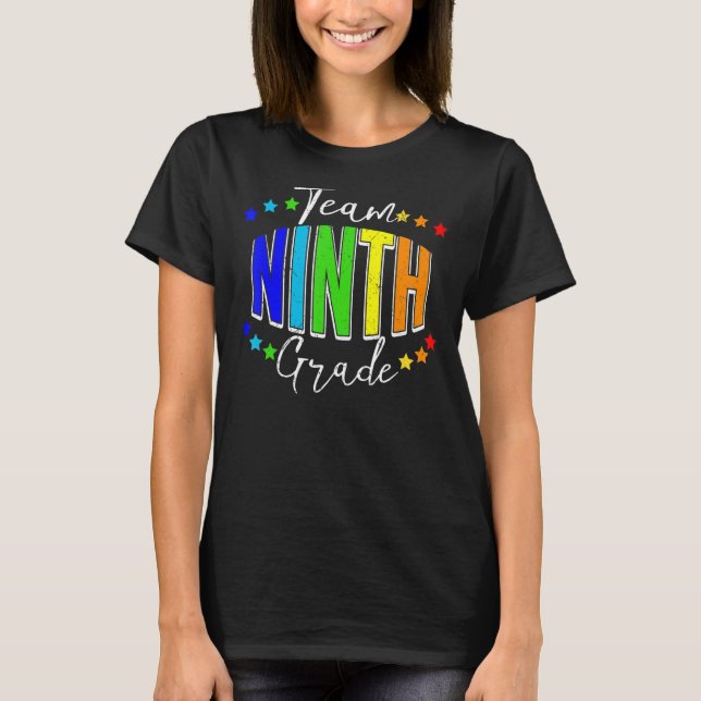 Camiseta Equipe 9º ano de boas-vindas de volta à escola do  (Frente)