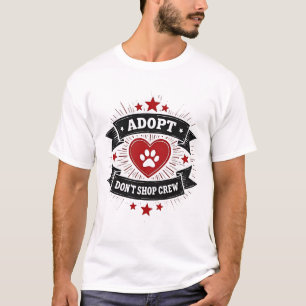 Camiseta Equipe Adote Não Compre Resgate de Animais Antigos