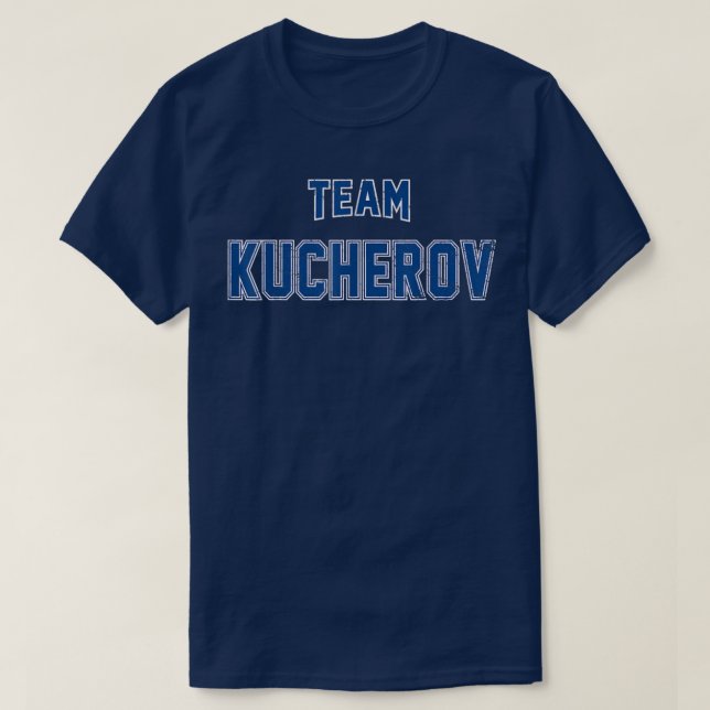 Camiseta Equipe Afetada Chamada Kucherov Sobrenome Presente (Frente do Design)