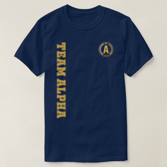 CAMISETA EQUIPE ALPHABET ALPHA (Frente do Design)