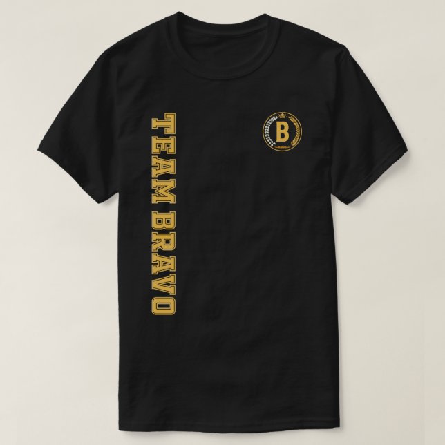 CAMISETA EQUIPE ALPHABET BRAVO (Frente do Design)