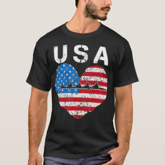 Camiseta Equipe americana do Remerente Coração Americana Eq