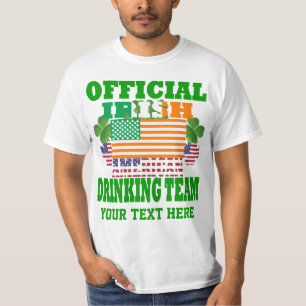 Camiseta Equipe americana irlandesa oficial do bebendo