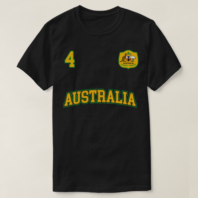 Camiseta Equipe Australiana de Esporte Número 4 Futebol Aus (Frente do Design)