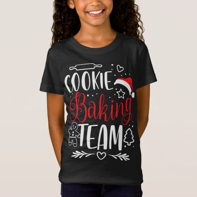 Camiseta Equipe Baking Cookie - Tripulação Natal Gingerbre (Frente)