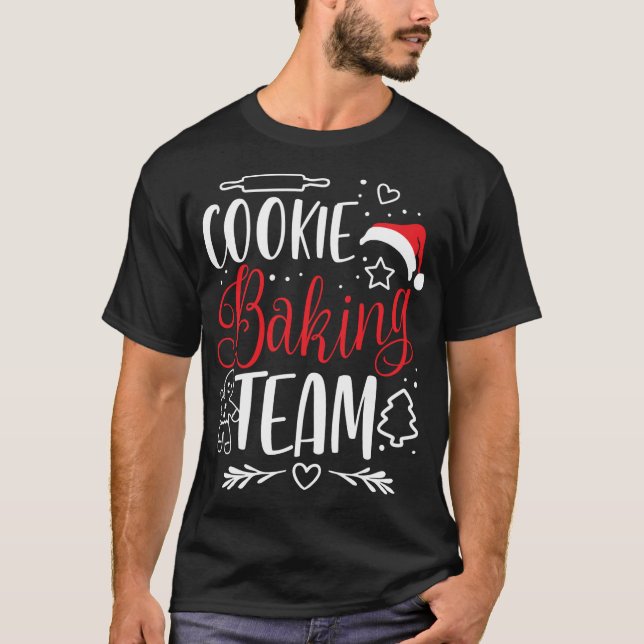 Camiseta Equipe Baking Cookie - Tripulação Natal Gingerbre (Frente)