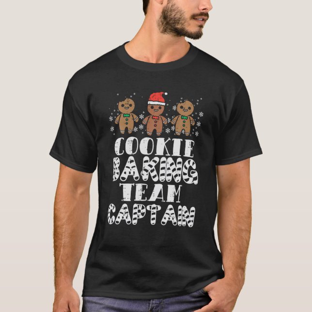 Camiseta Equipe Baking de Cookie Capitão Gingerbird Man Chr (Frente)