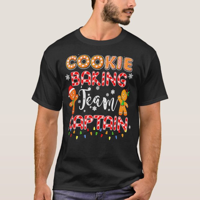 Camiseta Equipe Baking de Cookie Capitão Gingerbird Natal F (Frente)