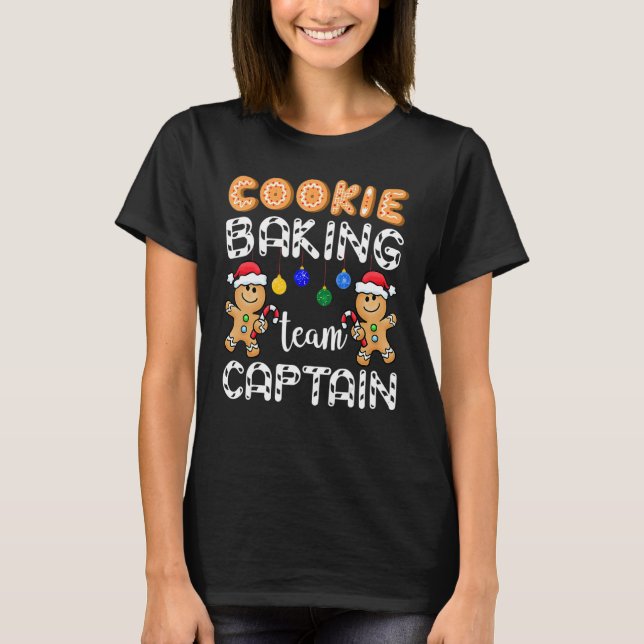 Camiseta Equipe Baking de Cookie Capitão Gingerbird Natal F (Frente)