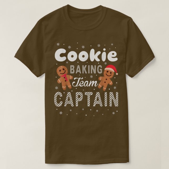 Camiseta Equipe Baking de Cookie Capitão Gingerpão Natal C (Frente do Design)