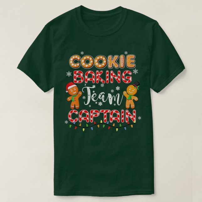 Camiseta Equipe Baking de Cookie Capitão Gingerpão Natal V (Frente do Design)