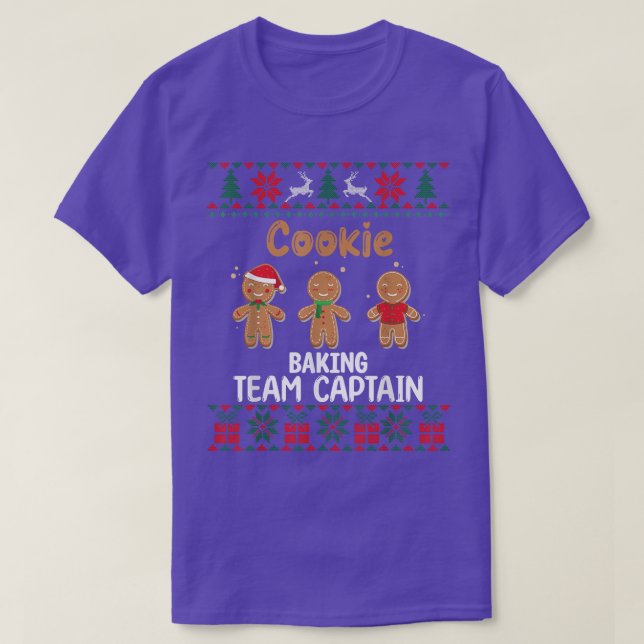 Camiseta Equipe Baking de Cookie Capitão Natal Ugly Christm (Frente do Design)