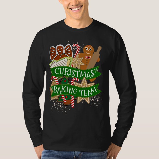 Camiseta Equipe Baking de Natal Gingercake Cookie B (Frente)