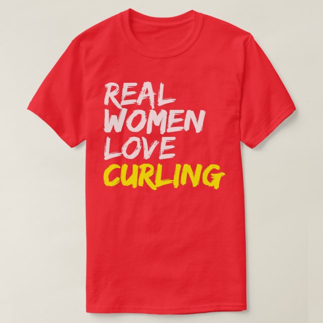 Camiseta Equipe Bávaro de Curling Mulheres Reais Adoram Cur (Frente do Design)