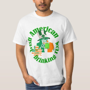 Camiseta Equipe bebendo irlandesa americana, Dia de São Pat