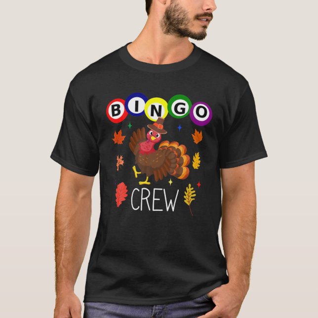 Camiseta Equipe Bingo de Ação de Graças Turca Mulher Ga Men (Frente)