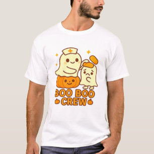 Camiseta Equipe Boo Boo Enfermeira Divertida Fantasma de Ha