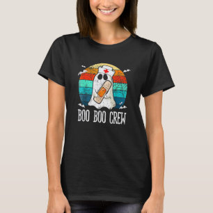 Camiseta Equipe Boo Boo Enfermeira Fantasma Roupa Divertida