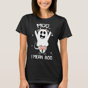 Camiseta Equipe Boo Boo Vaca Fantasma Moo Quero Dizer Boo F