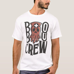 Camiseta Equipe Boo Design de Enfermeira Fantasma de Hallow