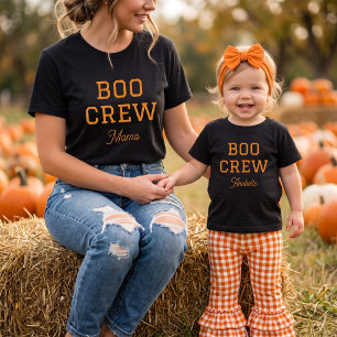 Camiseta Equipe Boo Mama Família Combinando Halloween
