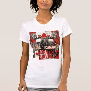 Camiseta Equipe Canadá. Nascido para sobreviver. Alce canad